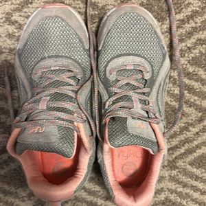 SOLD: Ryka Sky Walking Trail Grey and Pink Sneaker. Size 6.5.